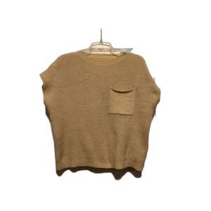 Women's Cap Sleeve Sweater with Pocket Loose Knit